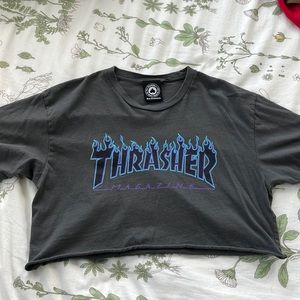 Grey Cropped Thrasher Tee